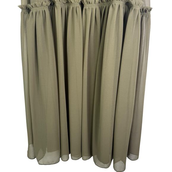 NWT Banana Republic Tigers Eye Green Strappy Midi Dress Size 10 Spaghetti Strap - Picture 12 of 15